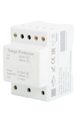 2-Pole Class B+C Surge Arrester 100kA